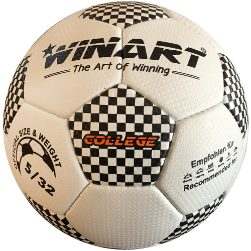 Futbalová lopta z umelej kože, veľkosť 5 WINART COLLEGE WHITE/BLACK