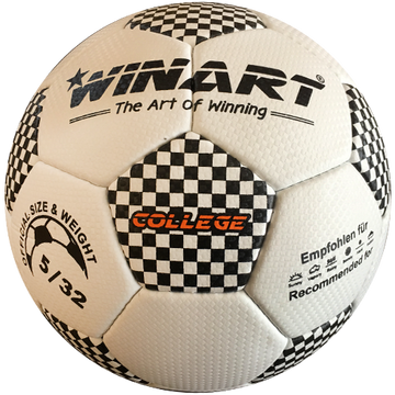 Futbalová lopta z umelej kože, veľkosť 5 WINART COLLEGE WHITE/BLACK