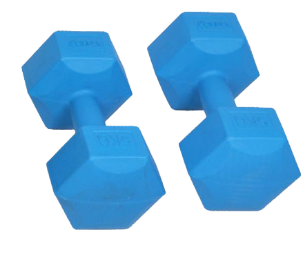 PVC Hand Dumbbell, šešťhranné 2x1 kg Spartan