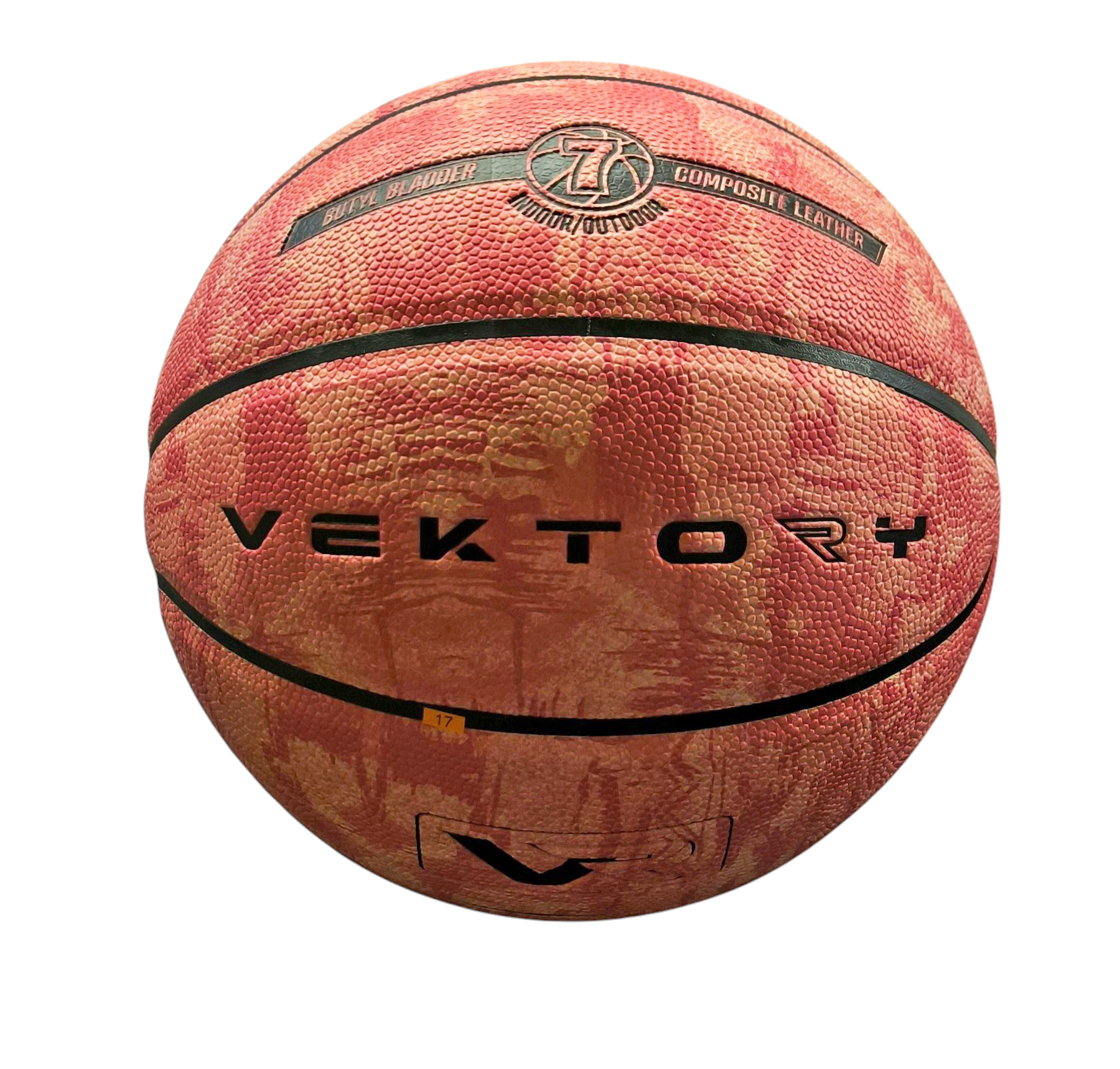 Basketbalová lopta, veľkosť 7, VEKTORY INDOOR / OUTDOOR Červená 