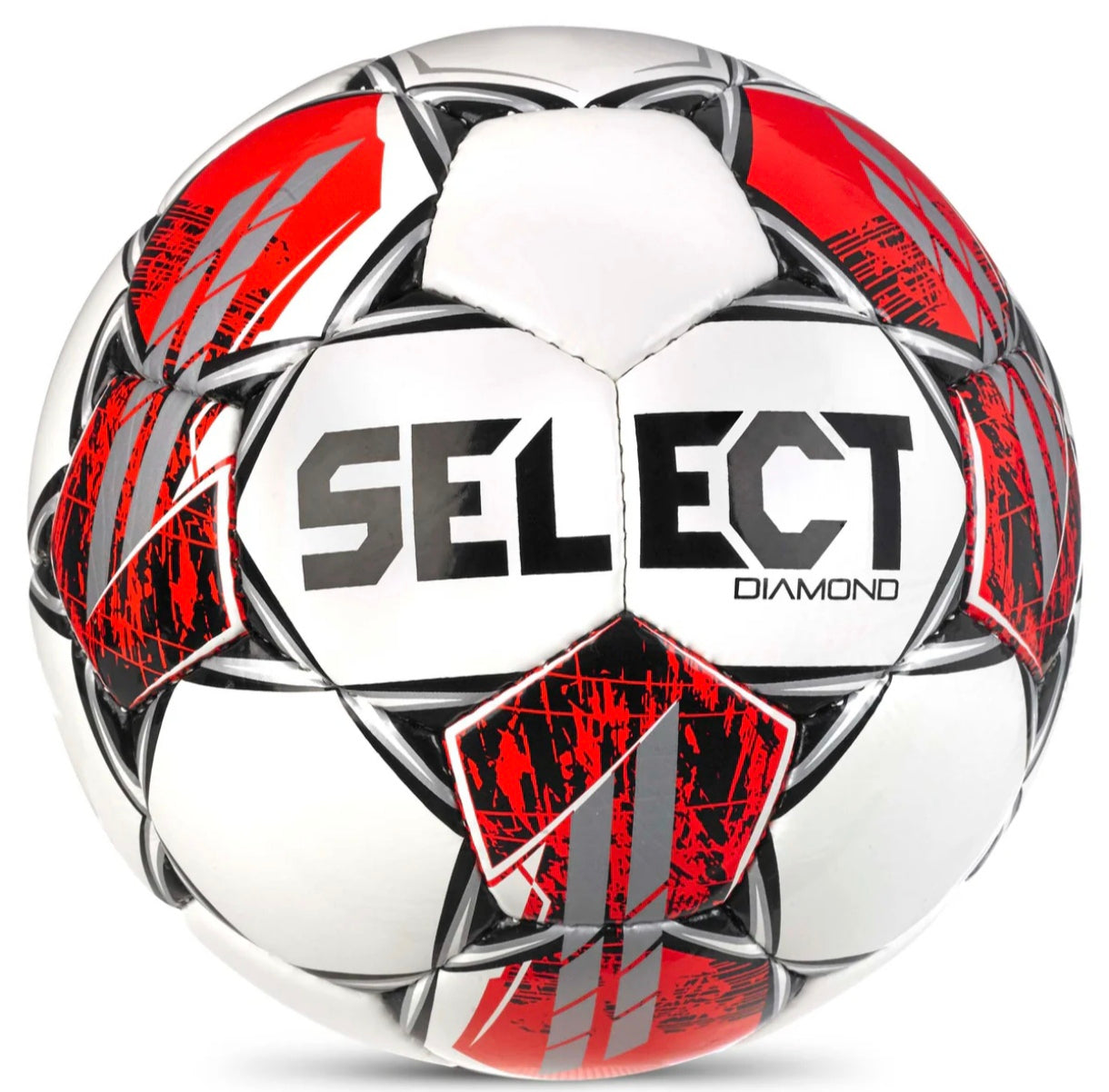 Futbalová lopta, veľkosť 4 SELECT DIAMOND V23 BIELA/ČERVENÁ